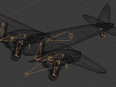 WW2 British Airplane Models Low-poly 3D model