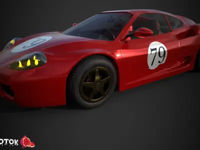 RaceCar ferrari italia Free low-poly 3D model