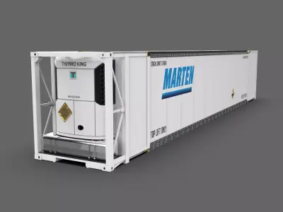 Marten Reefer Container Refrigerated Cargo Container Low-poly 3D model
