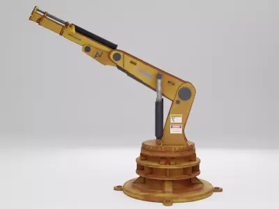 Hydraulic industrial crane 3D model  Low-poly 3D model