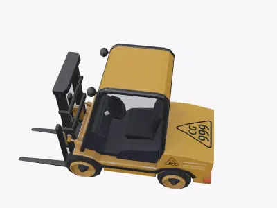 forklift low poly  Free low-poly 3D model