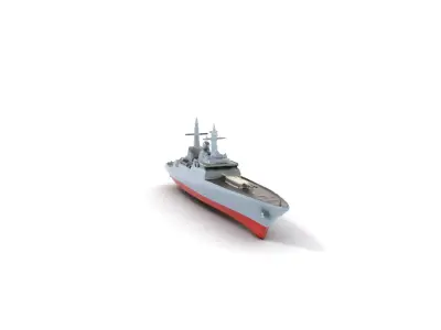 Modern Battleship Navy model pack Low-poly 3D model