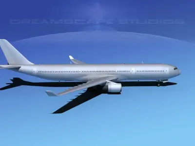 Airbus A330-300 Bare Metal 3D model