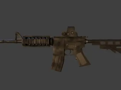 Detailed M4 Carbine Assault Rifle With Holographic Sight 3D model