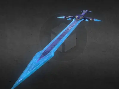 Crystal Sword FBX - 2048px Low-poly 3D model