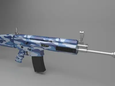 SCAR L GUN   Low-poly 3D model