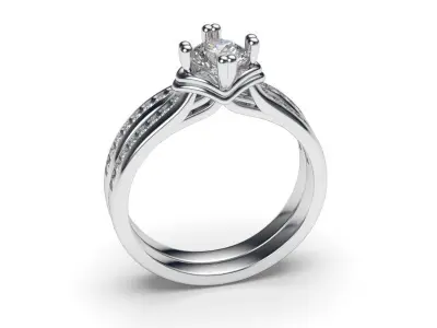 solitaire with ring sizes  9 part S88 3D print model
