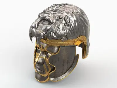 Medieval lion helmet 3D model