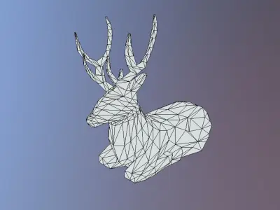 Lazy Deer Low Poly Low-poly 3D model