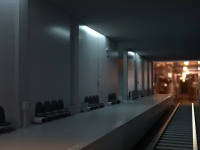 Train Station  Low-poly 3D model buy