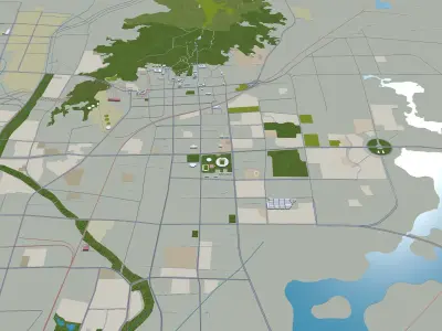Huaibei Anhui China 35km Free low-poly 3D model
