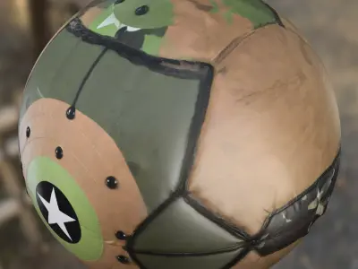 Military Style Camouflage Beach Ball Low-poly 3D model