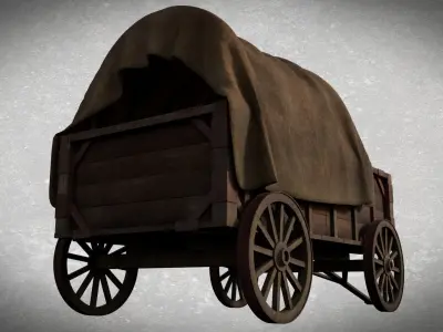 Medieval Waggon Free low-poly 3D model