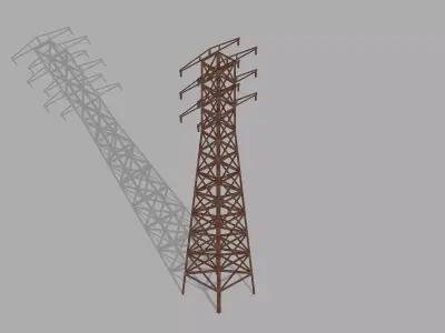 High-Voltage Tower Asset Free low-poly 3D model