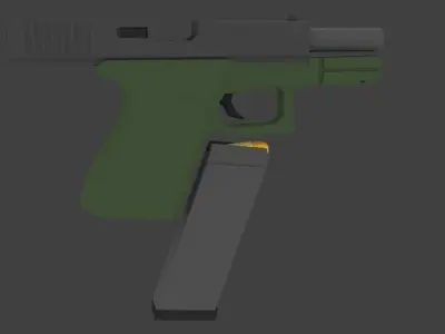 Lowpoly Glock 19 Low-poly 3D model