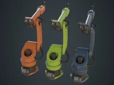 Industrial Robot 3B Low-poly 3D model