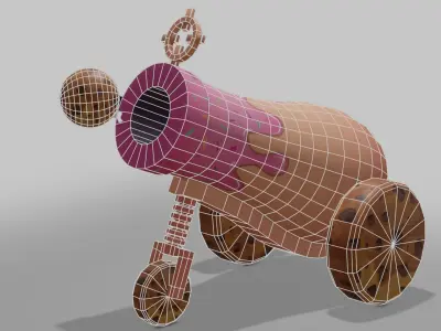Cute Cannons Low-poly 3D model