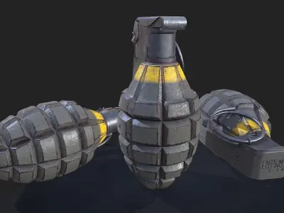 Grenade Mk II  Low-poly 3D model