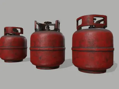 Propane Tank Low-poly 3D model 5