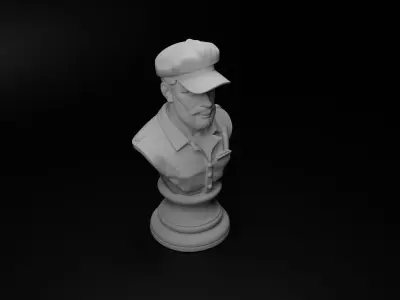 Truck Driver Bust Chess 3D print model buy
