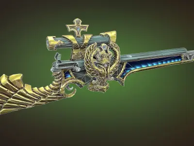 Scarab sniper rifle Low-poly 3D model