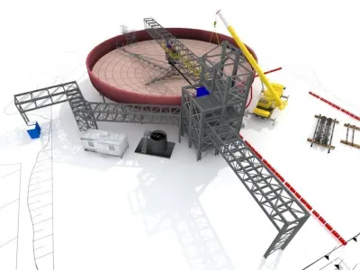 Industrial Thickener 3D Model 3D model