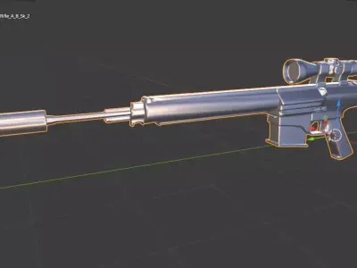 Fantasy Sci Fi Gun For Your Games Free low-poly 3D model