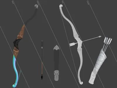 Fantasy Bow Low-poly 3D model purchase