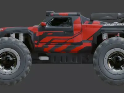 Voxel  Drift Truck 3D Model Low-poly 3D model