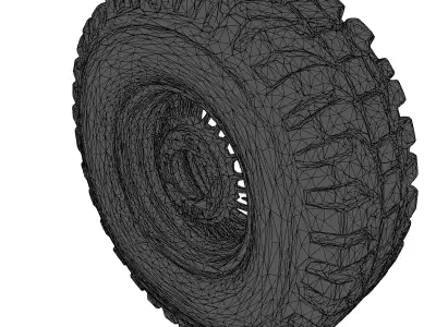 OffRoad Tire Wheel Rim 3D model