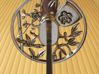 Japanese Katana - High Poly 3D model