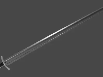 Langsax sword with Caroling handle Low-poly 3D model