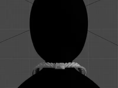 Precision forged cuban chain 3D model