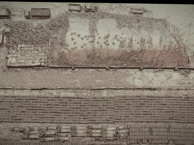 trash pile tires industrial storage terrain drone photogrammetry Low-poly 3D model