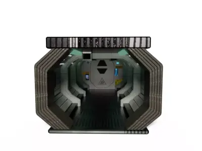 Sci-Fi Airlock Corridor Low-poly 3D model