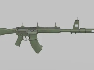 Assault rifle 3D model 2