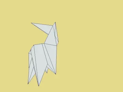 Origami Goat Low-poly 3D model