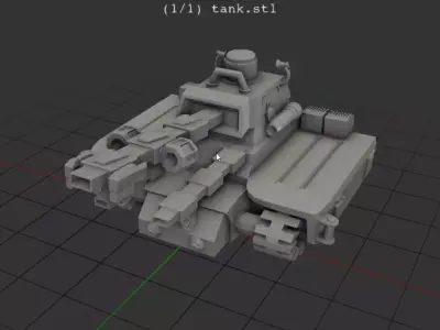 sci fi electronic tank 3D print model