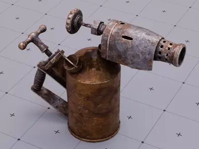 Rusty Blow Torch Free low-poly 3D model