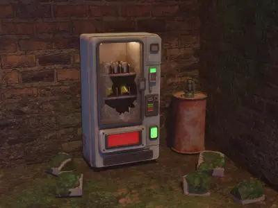 Post-Apocalyptic Vending Machine Low-poly 3D model