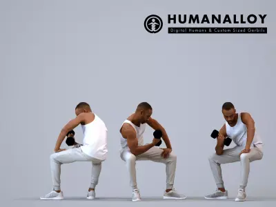 00182Terrell009 - Adult Black man exercising in casual 3D model