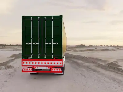 trailer portacontenedores Low-poly 3D model