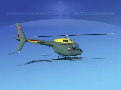 Bell OH-58B Canadian Army 3 3D model