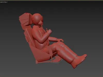 Jet Fighter Pilot for 3D Print vers 02 3D print model
