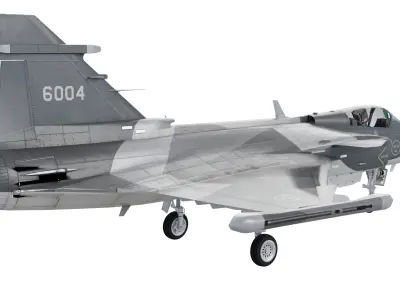 Saab JAS 39 Gripen 3D model 2