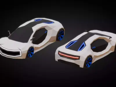 Sci-fi car Low-poly 3D model from CGTrader
