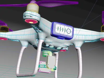dji phantom 4 quadcopter drone 3D model