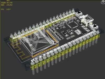 esp32 embedded chip 3D model