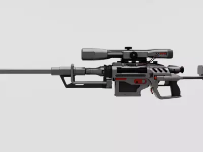 Tactical Sniper Rifle - Mid Poly FPS Game Asset Low-poly 3D model