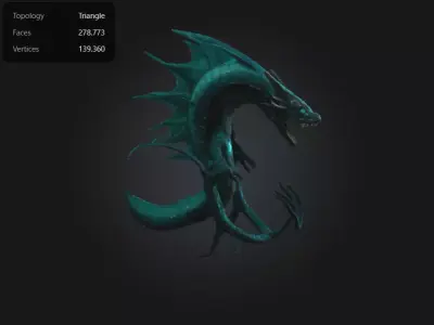 Vorthal the Abyssal Wyrm 3D model